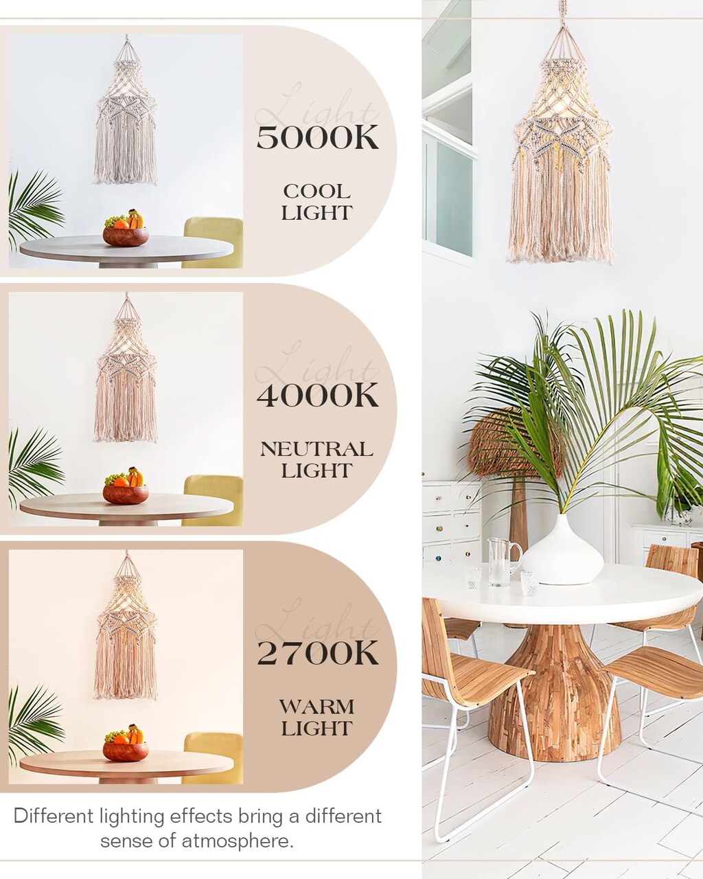 Boho Plug in Pendant Light Macrame Lamp Shade, Hanging Lamp with Plug in Cord,On/Off Switch,Bohemian Hanging Light Fixtures That Plug Into Wall Outlet for Bedroom Decor Living Room